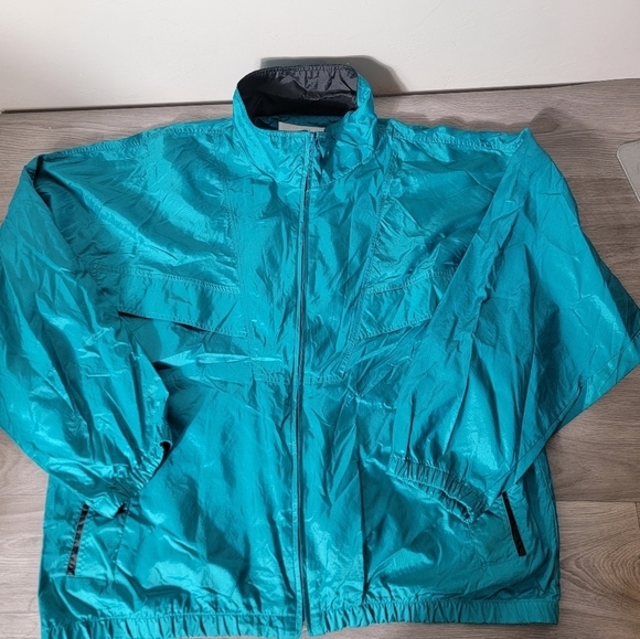 Vintage OBERMEYER Teal Jacket Size 3X Skiwear Vented Full Zip Oversize Parachute - Picture 15 of 16